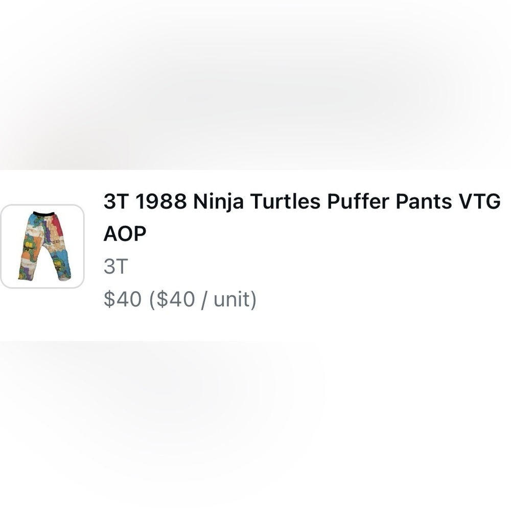 Vintage 1988 Ninja Turtle Puffer Pants - Picture 4 of 4